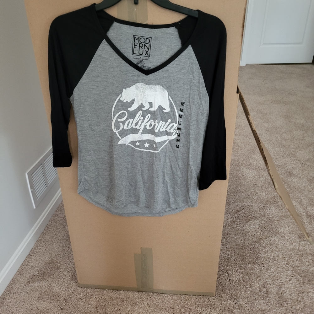 Modern Lux Black and Gray California Bear Tee